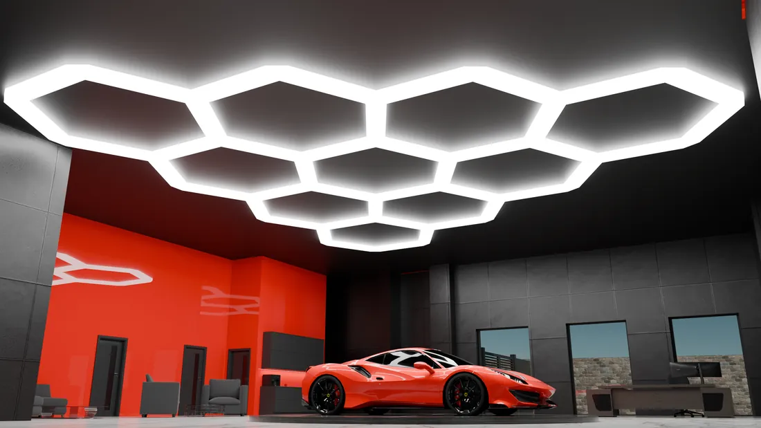 Hexagonal feature lighting